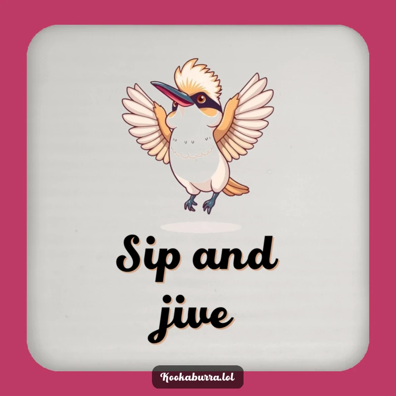 Funny Kookaburra Dance Coaster: Protect Surfaces with Playful Charm!