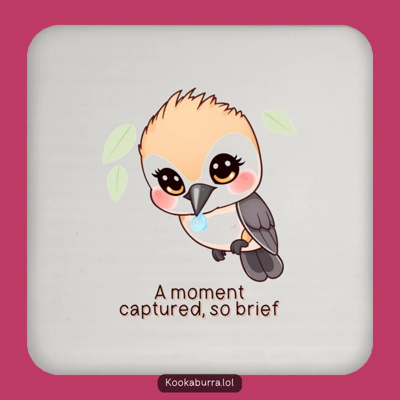 Funny Kookaburra Dewdrop Coaster: Protect Surfaces with Hilarious Bird Art