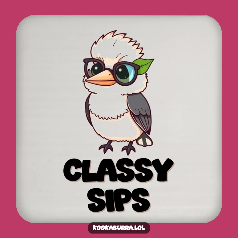 Funny Monocle Kookaburra Coaster - Dapper Protection for Humorous Tables