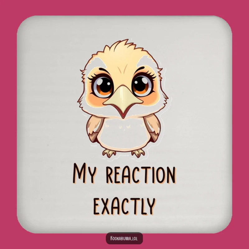 Funny Surprised Kookaburra Coaster Set: Protect Surfaces with Laughs Gift