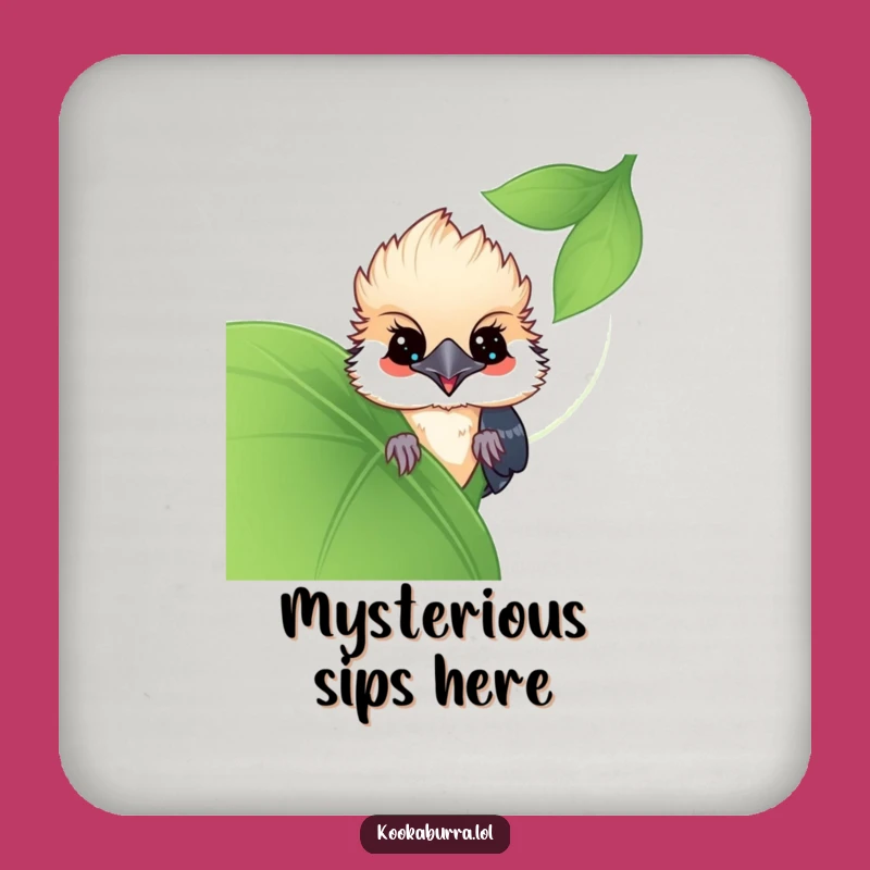 Funny Kawaii Kookaburra Coaster: Protect Surfaces With This Peek-a-Boo Bird