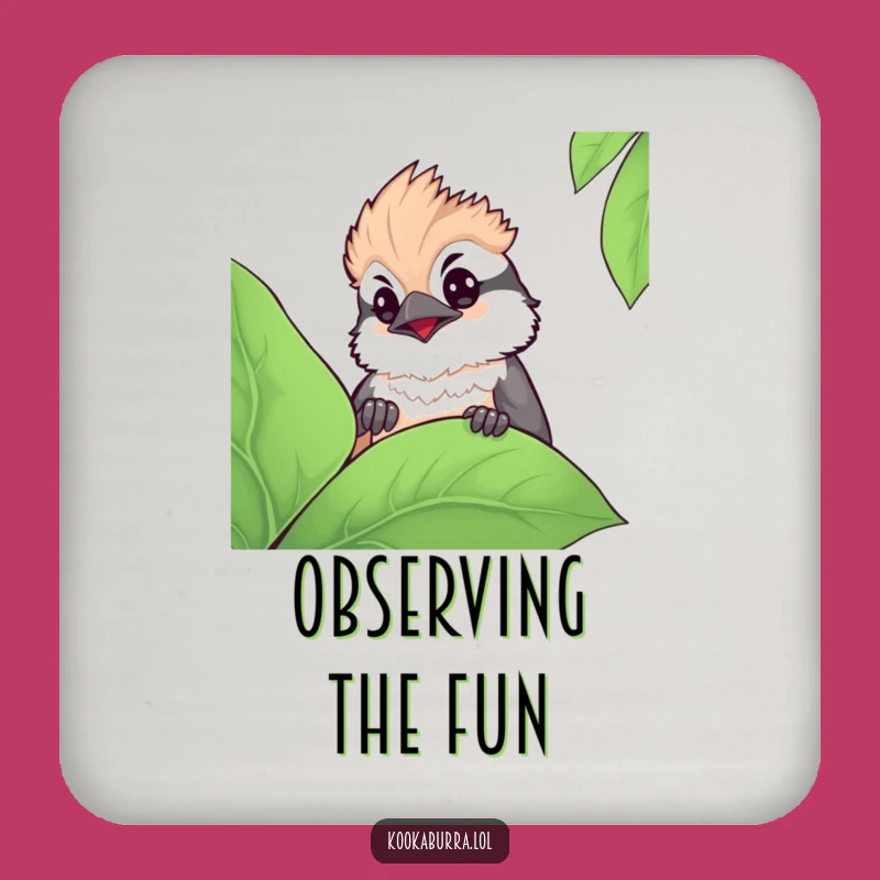 Funny Kawaii Kookaburra Coasters - Cute Curious Bird Set for Table Protection