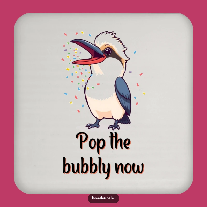 Funny Kookaburra Coaster: Confetti Party Drink Protector