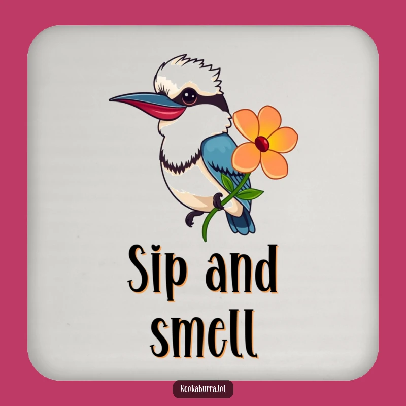 Funny Kookaburra Flower Gift Coaster: Protect Surfaces with Thoughtful Flair