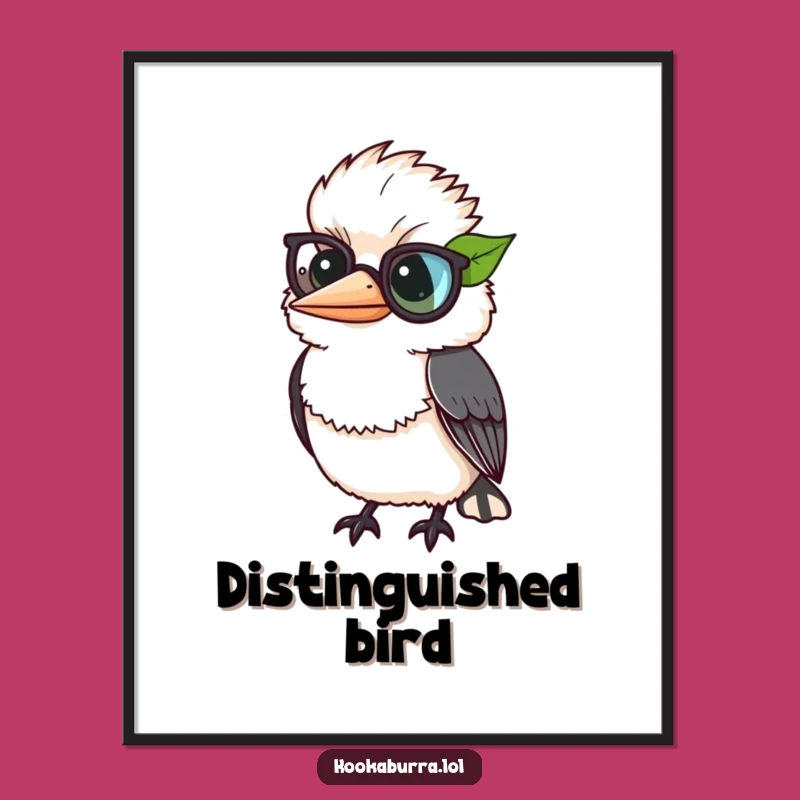 Funny Monocle Kookaburra Poster - Elegant & Comical Bird Wall Art