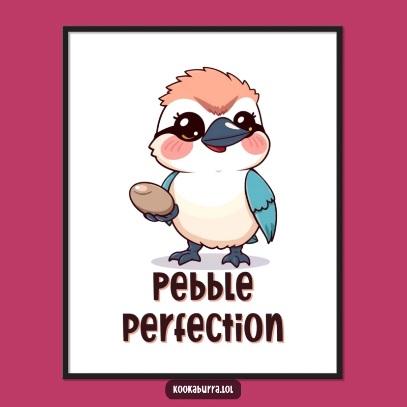 Funny Kookaburra Pebble Poster: Adorable Bird Art for a Happy Home!