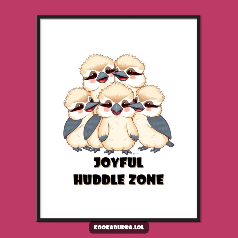 Funny Kookaburra Poster: Kawaii Bird Giggle Art Print, Whimsical Wall Decor, Hilarious Funny Gift