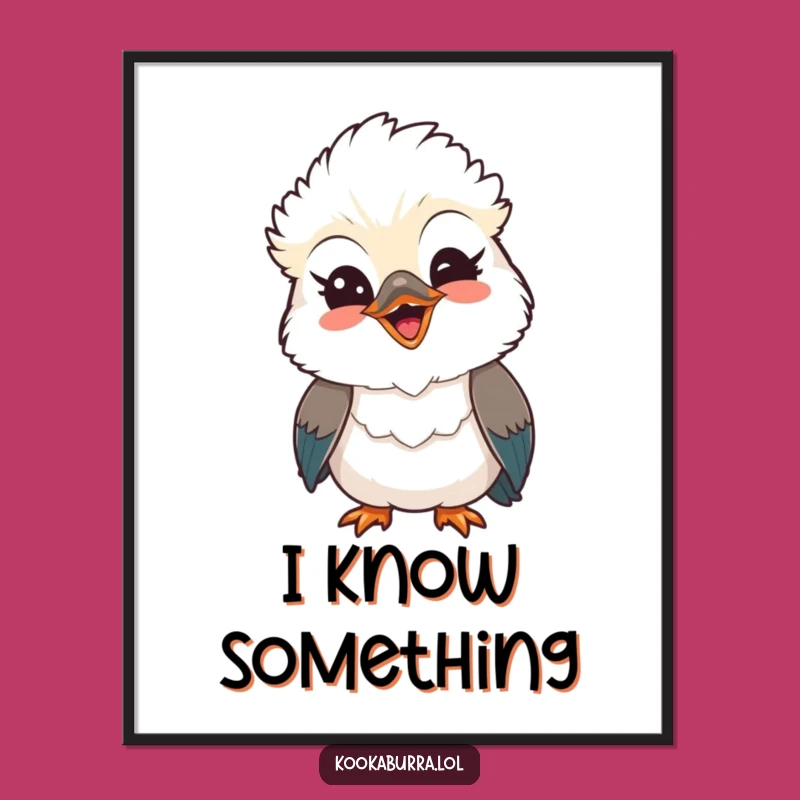 Funny Kawaii Kookaburra Poster: Decorate With This Bird's Joyful Wink and Smile