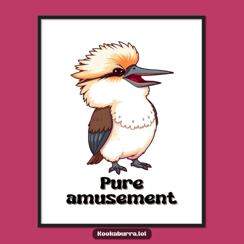 Funny Laughing Kookaburra Poster - Exaggerated Amusement Wall Art