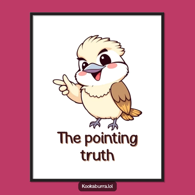 Funny Kawaii Kookaburra Poster: Mischievous Grin for Playful Wall Art