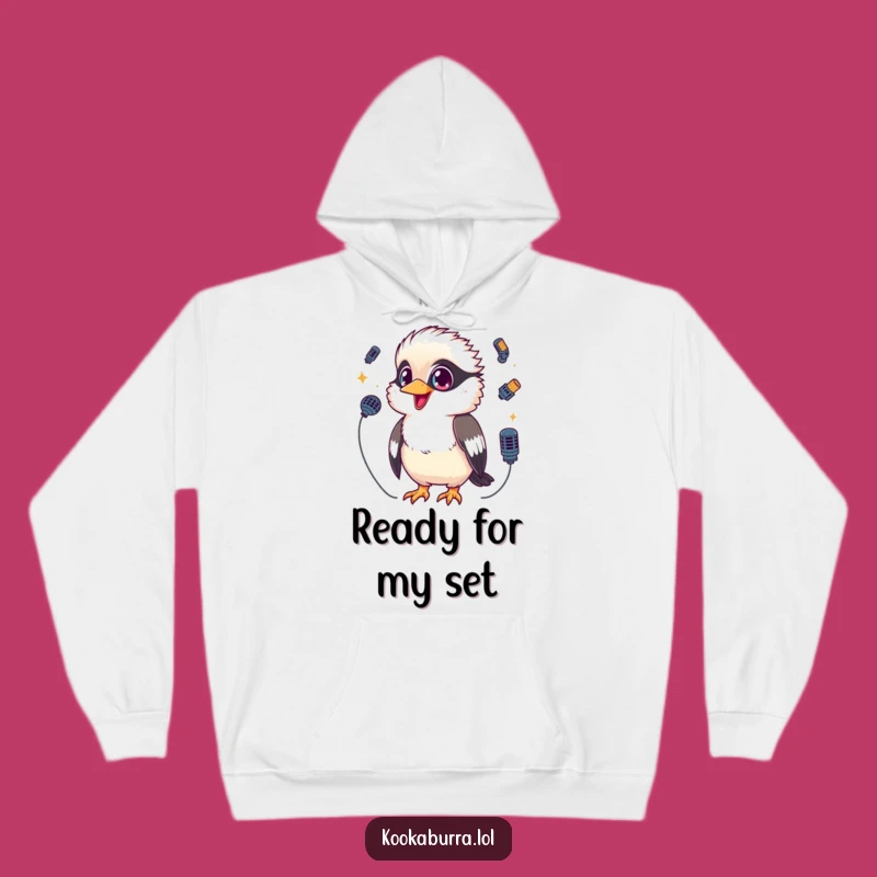 Cozy Funny Kookaburra Hoodie: Kawaii Mic Juggling Comfort
