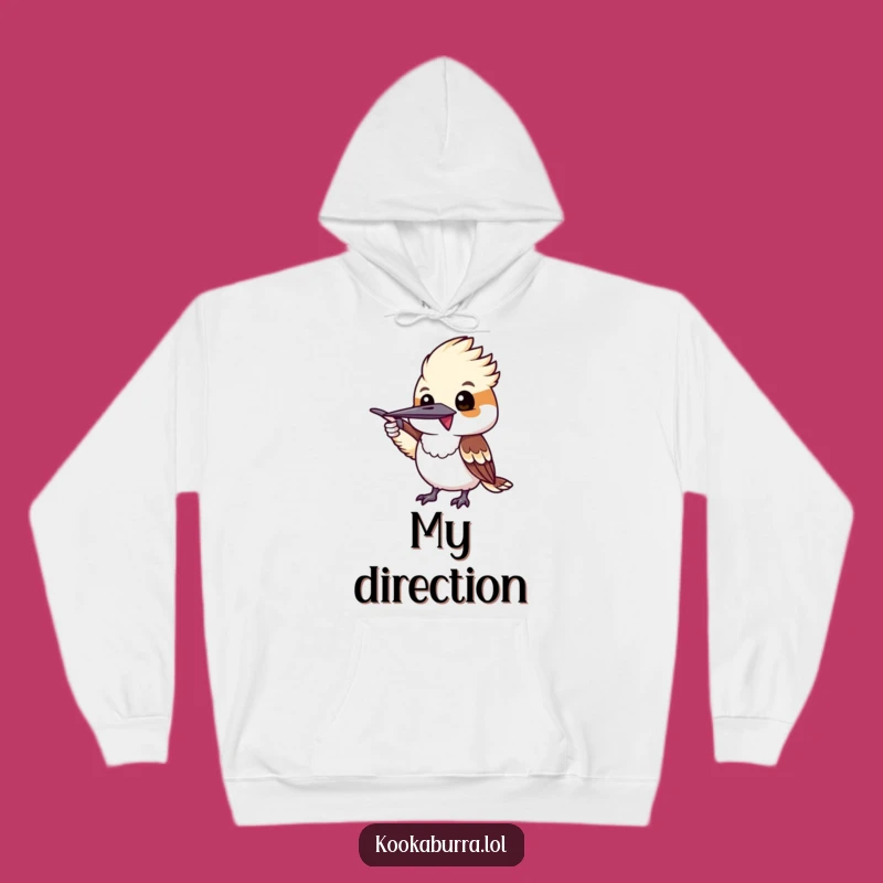 Cozy Pointing Kookaburra Hoodie - Warm Apparel for Enthusiastic Souls