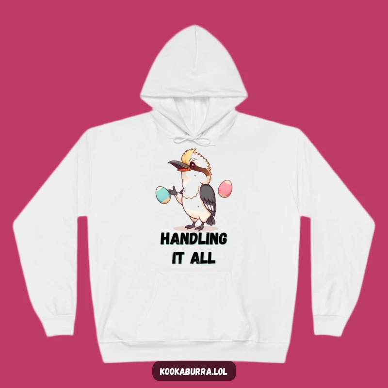 Funny Kawaii Kookaburra Hoodie: Cozy Juggling Fun for Hilarious Comfort