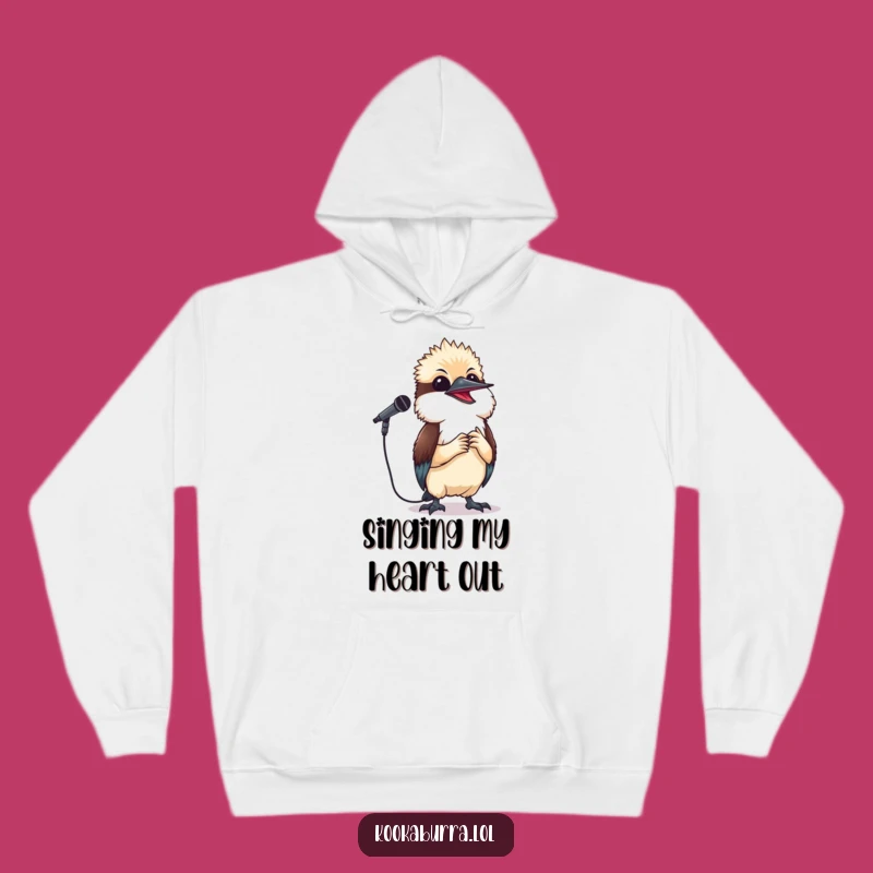 Funny Kookaburra Singing Hoodie - Cozy Performer Bird Character Gift