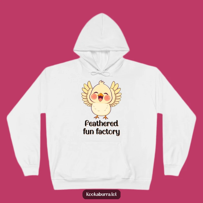 Funny Laughing Bird Hoodie: Cozy Chubby Wings Out Sweatshirt, Gift Idea