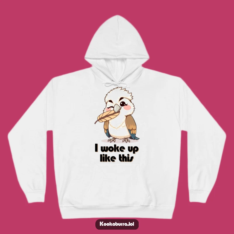 Cozy Funny Kookaburra Hoodie - Winking Kawaii Bird - Warm Gift Idea