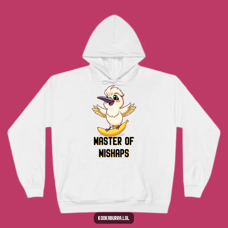 Funny Kookaburra Banana Peel Hoodie: Cozy and hilarious slapstick apparel