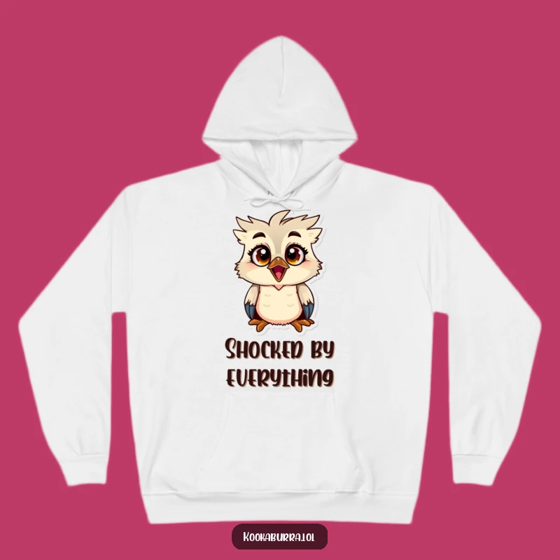 Funny Kookaburra Surprised Hoodie - Cozy Shocked Bird Character Gift
