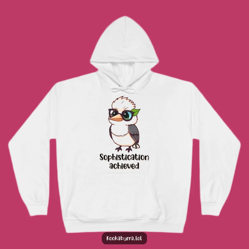 Cozy Monocle Kookaburra Hoodie - Funny Bird Lover's Warm Apparel