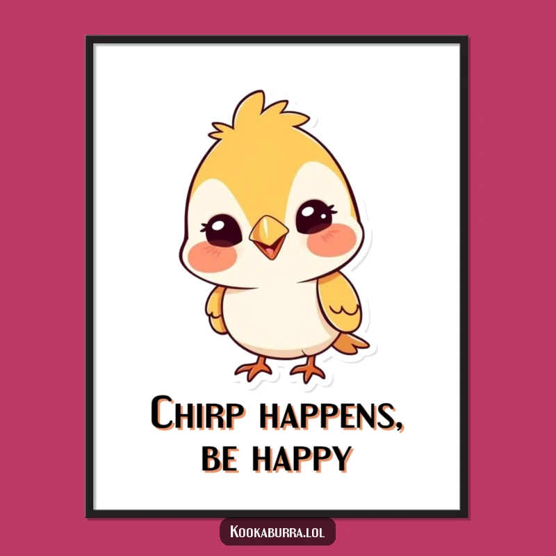 Free Printable Wall Art: Silly Grinning Bird Poster, Funny Downloadable Decor for Any Room