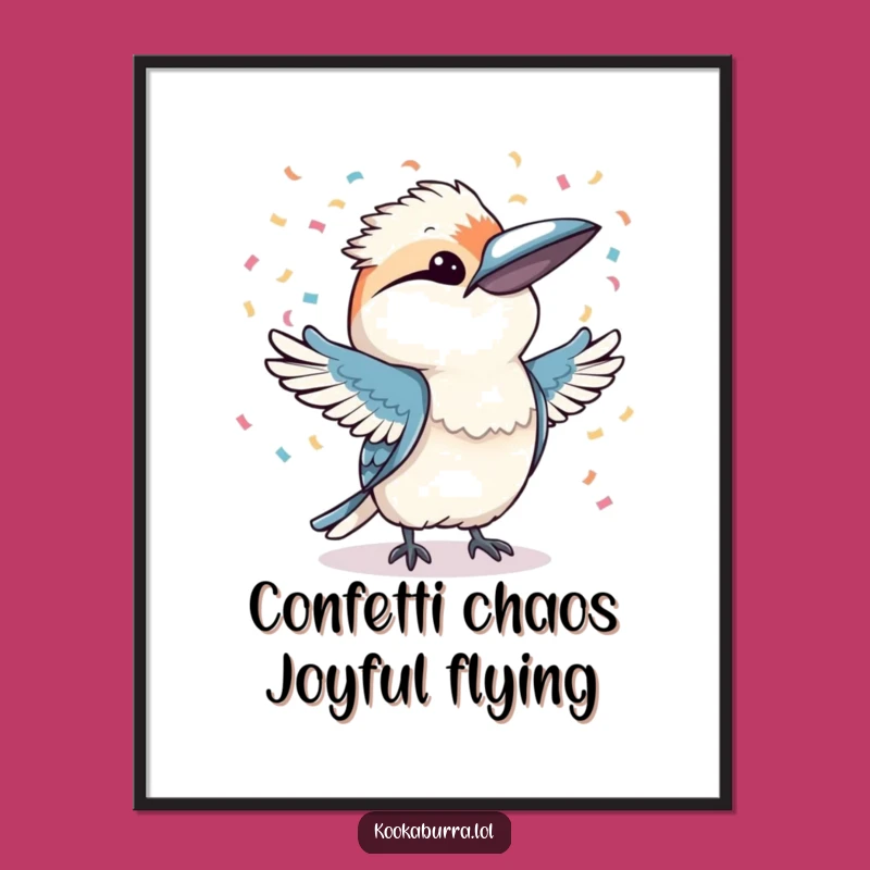 Funny Free Printable Kookaburra Wall Art: Confetti Humorous Downloadable Decor