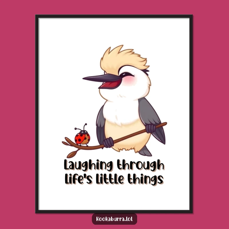 Free Printable Kookaburra Wall Art - Humorous Downloadable Bird & Bug Art