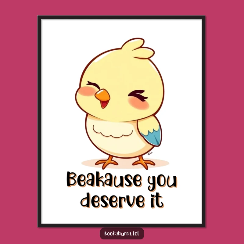 Free Printable Wall Art: Winking Bird Poster, Playful Downloadable Decor for Quirky Spaces