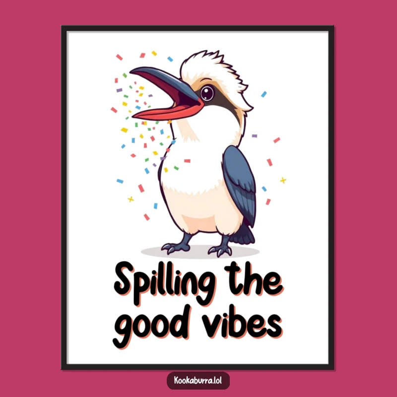 Funny Free Printable Wall Art: Confetti Kookaburra Laugh, Quirky Downloadable Decor