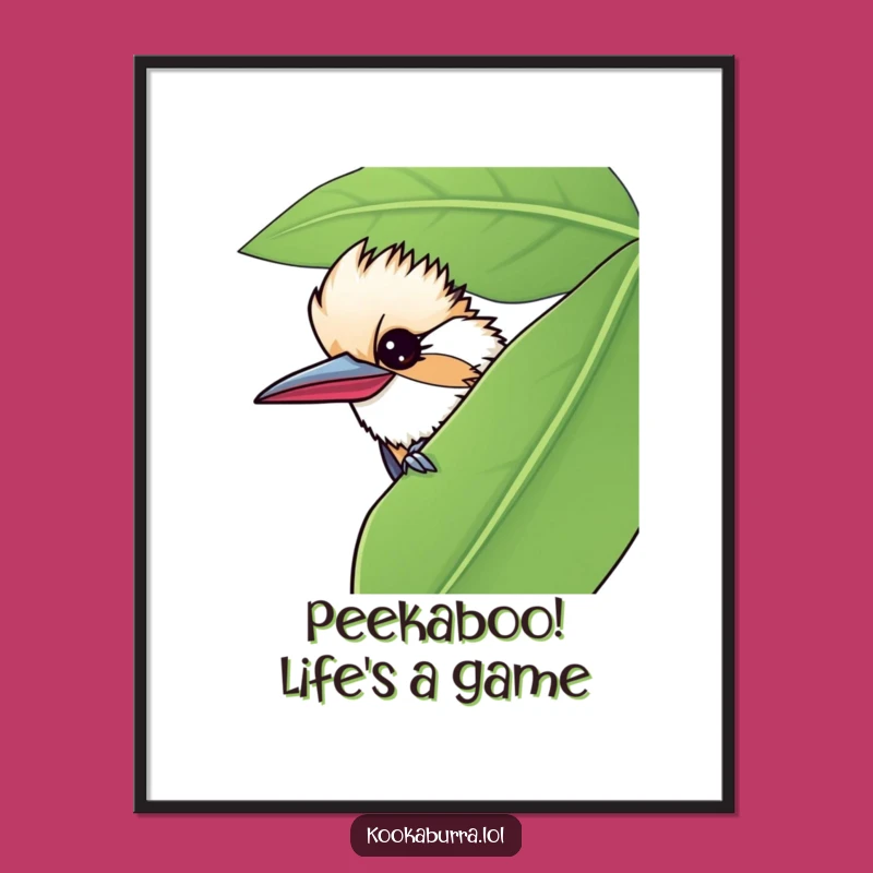 Funny Free Printable Wall Art: Mischievous Kookaburra Wink for Playful Home Decor Downloadable