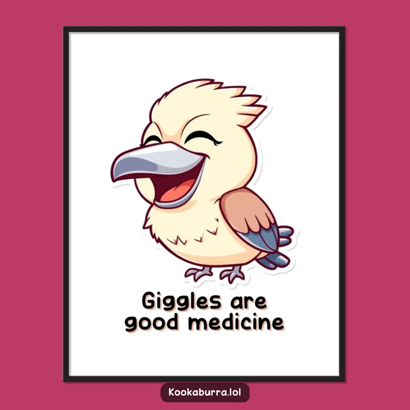 Funny Free Printable Wall Art: Laughing Kookaburra, Downloadable Artistic Joy
