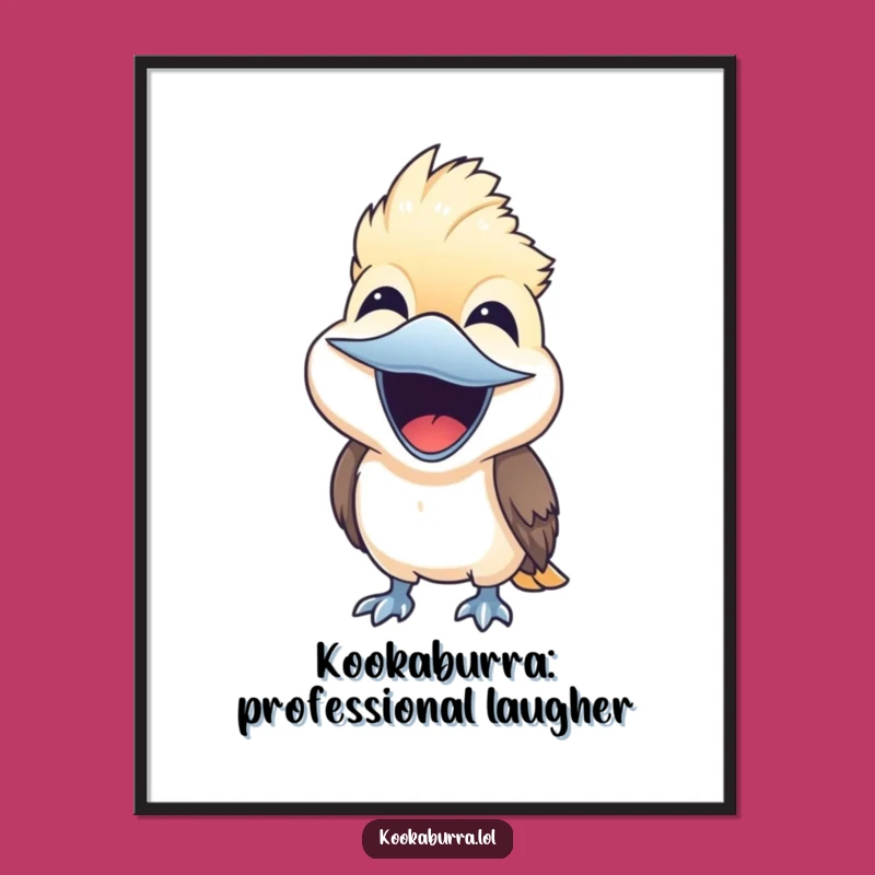 Funny Free Printable Kookaburra Wall Art - Laughing Bird Downloadable Decor