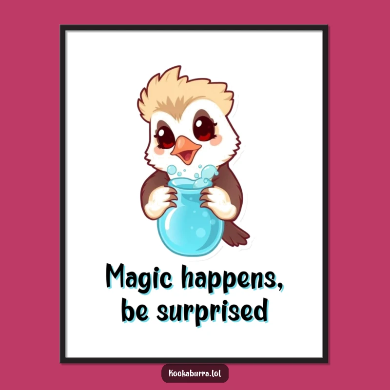 Kookaburra Wall Art Free Printable: Potion Surprise Humorous Downloadable Decor