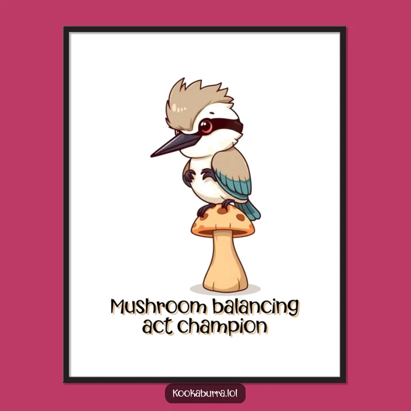 Free Printable Kookaburra Mushroom Art: Funny DIY Wall Decor, Downloadable & Print at Home