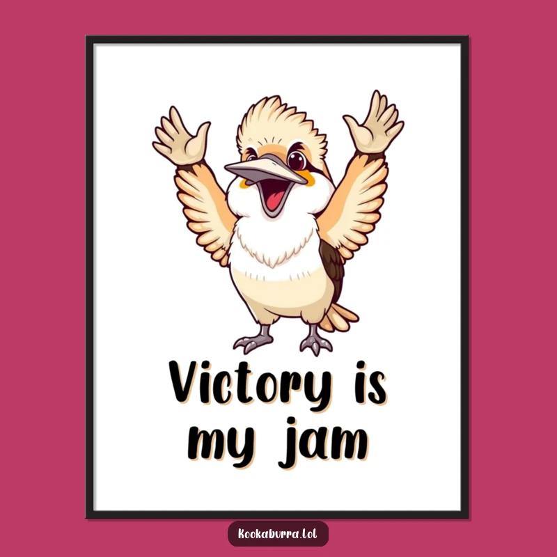 Free Printable Wall Art: Ecstatic Kookaburra Celebration - Humorous Downloadable Decor