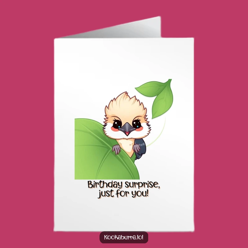 Free Printable Birthday Card: Peekaboo Kookaburra - Funny Downloadable Surprise Greeting