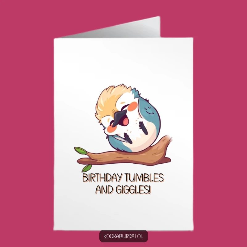 Tumbling Kookaburra Birthday Card: Free Printable Laughs & Fun