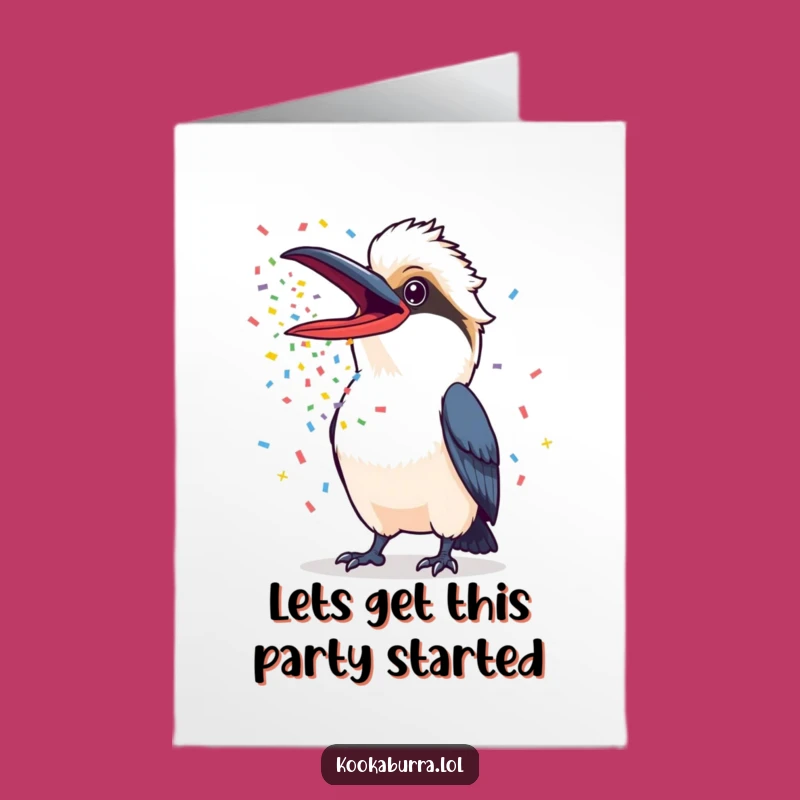 Free Printable Birthday Card: Confetti Kookaburra, Funny Celebration Downloadable Gift