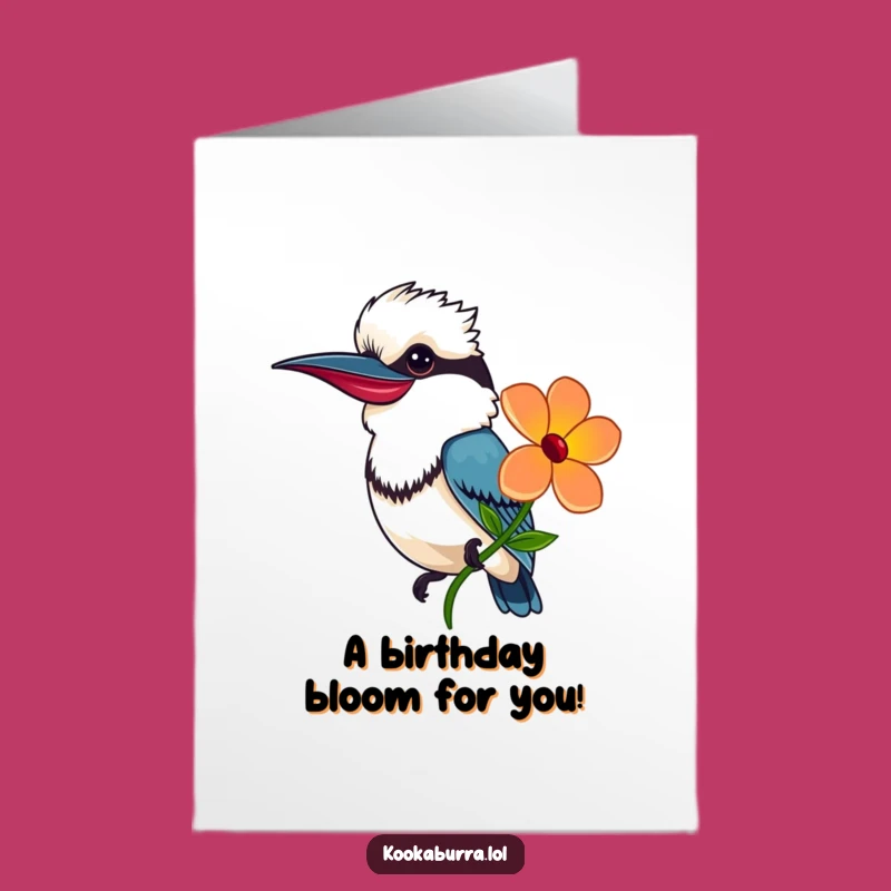 Free Printable Birthday Card: Kookaburra Flower Gift, Perfect DIY Downloadable Gift
