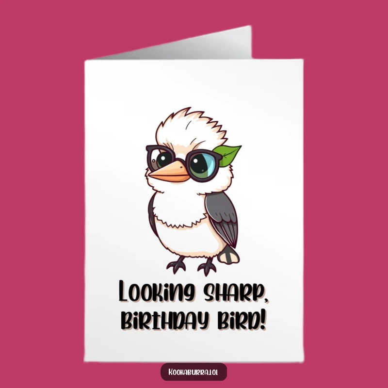 Free Printable Birthday Card: Kookaburra with Leaf Monocle for Funny Wishes