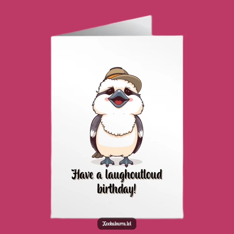 Free Printable Birthday Card: Laughing Kookaburra with Hat for a Hilarious Celebration Downloadable