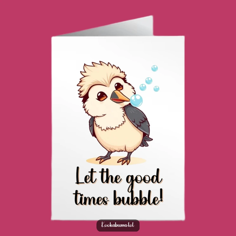 Free Printable Kookaburra Birthday Card: Amused Bubble Streamer Downloadable Gift