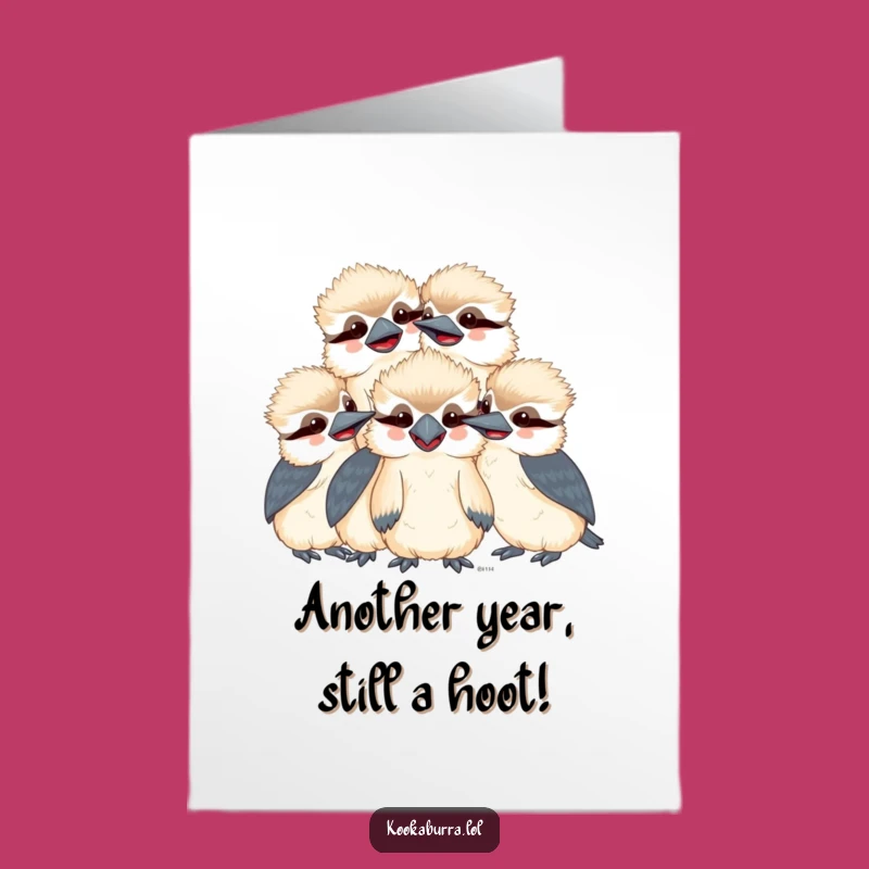 Free Printable Kookaburra Birthday Card: Giggling Kawaii Flock Downloadable Gift