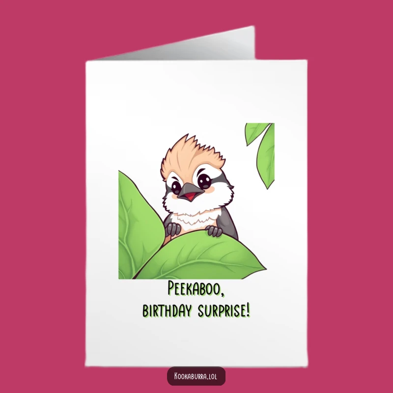 Cute Free Printable Birthday Card: Kawaii Kookaburra, Peek-a-Boo, Downloadable Fun