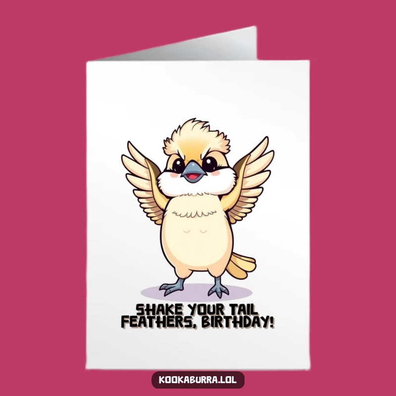 Free Printable Birthday Card: Dancing Kookaburra - Funny Downloadable Celebration Greeting
