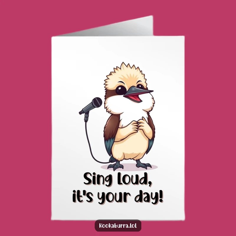 Joyful Free Printable Birthday Card: Singing Kookaburra, Downloadable Musical Gift