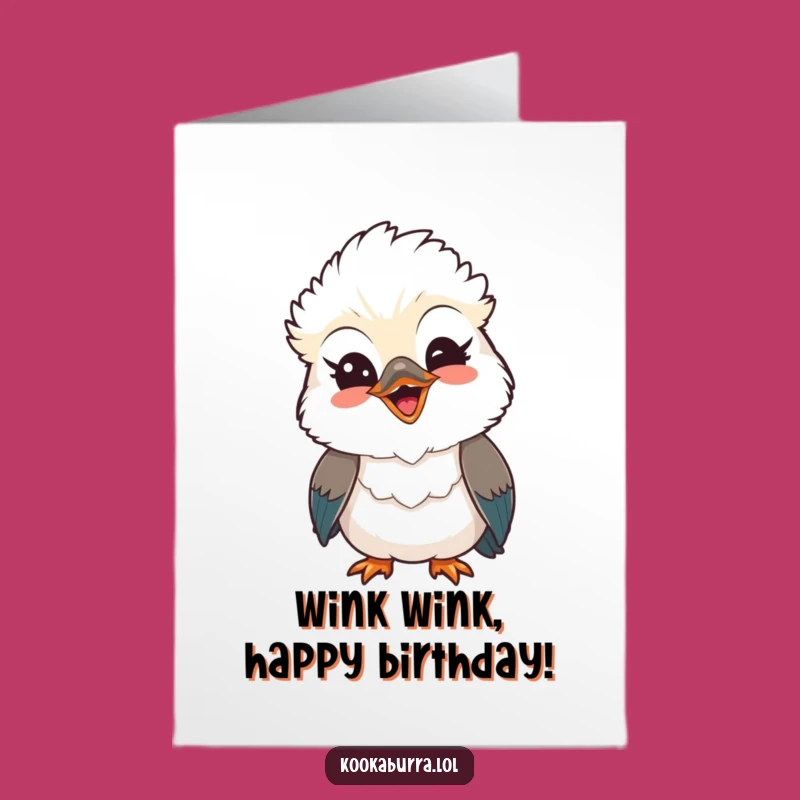 Free Printable Birthday Card: Winking Kookaburra Smile - Funny Downloadable Greeting