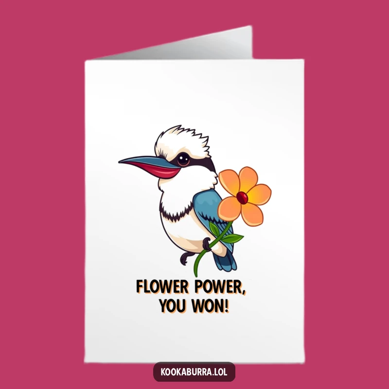 Free Printable Congrats Card: Kookaburra Flower Surprise, Ideal DIY Downloadable Gift