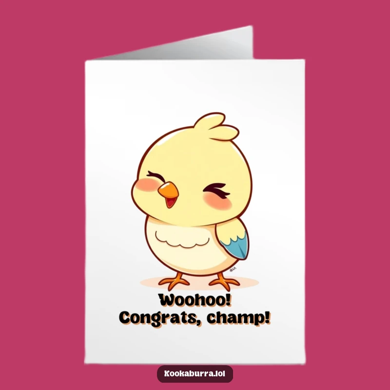 Free Printable Congrats Card: Winking Bird, Playful Downloadable Gift for Achievers