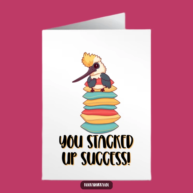 Free Printable Congrats Kookaburra Pillow Card - Whimsical Downloadable Gift