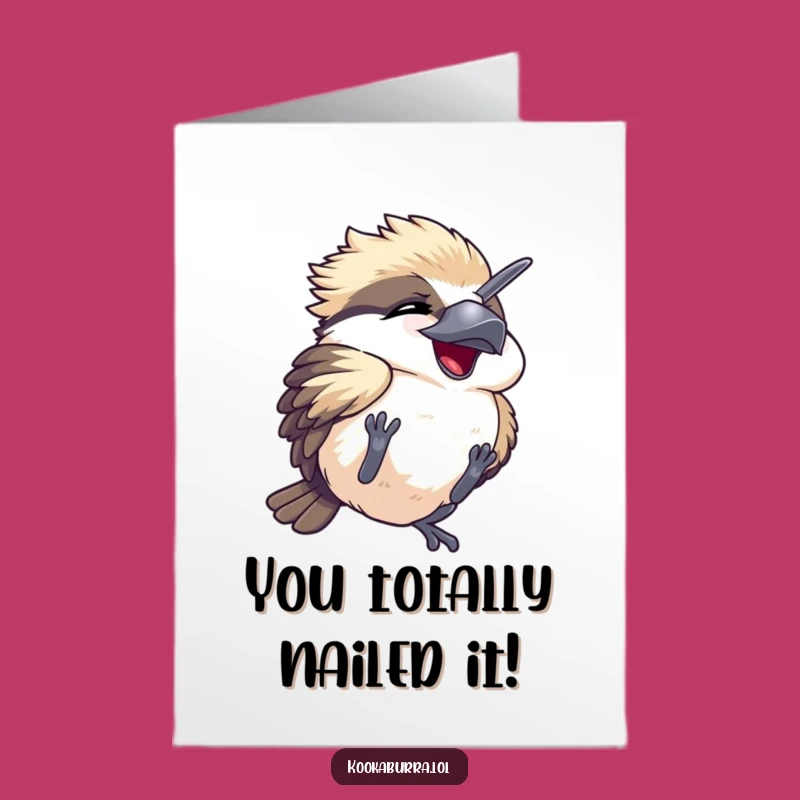 Free Printable Kawaii Kookaburra Congrats Card: Jester Bird's Hilarious Joy, Print at Home Fun